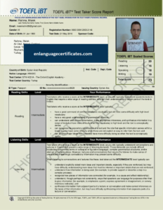 Update TOEFL Past Scores